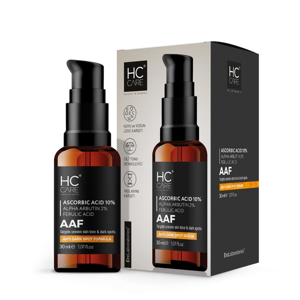 HC Ascorbic Acid %10, Alpha Arbutin %2, Ferulic Acid Serum, Koyu ve Yoğun Leke Karşıtı - 30 ml.